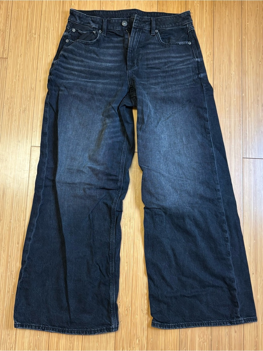 American Eagle Outfitters Dark Wash Wide Leg Jeans